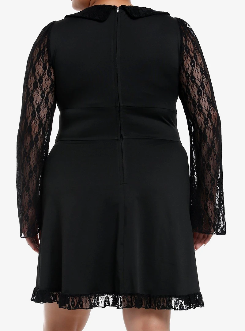 Daisy Street Black Lace Long-Sleeve Mini Dress Plus Size