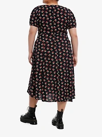 Red Cherry Empire Midi Dress Plus Size
