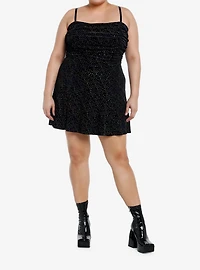 Cosmic Aura Rainbow Sparkle Velvet Cami Dress Plus Size