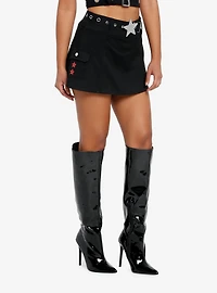 Social Collision Star Belt Mini Skort