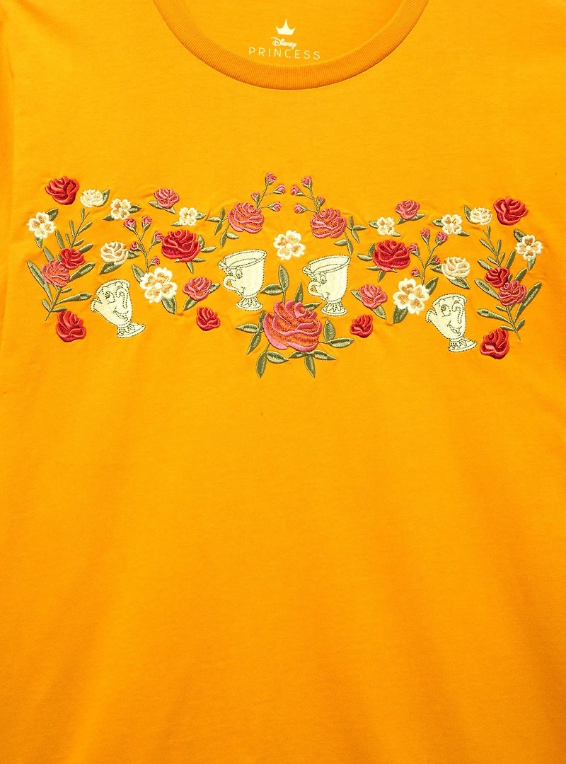 Disney Beauty and the Beast Chip Floral Women's Plus T-Shirt - BoxLunch Exclusive