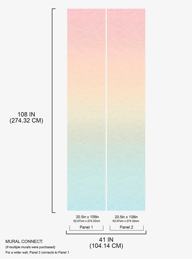 Rainbow Aura Ombre Peel & Stick Wallpaper Mural