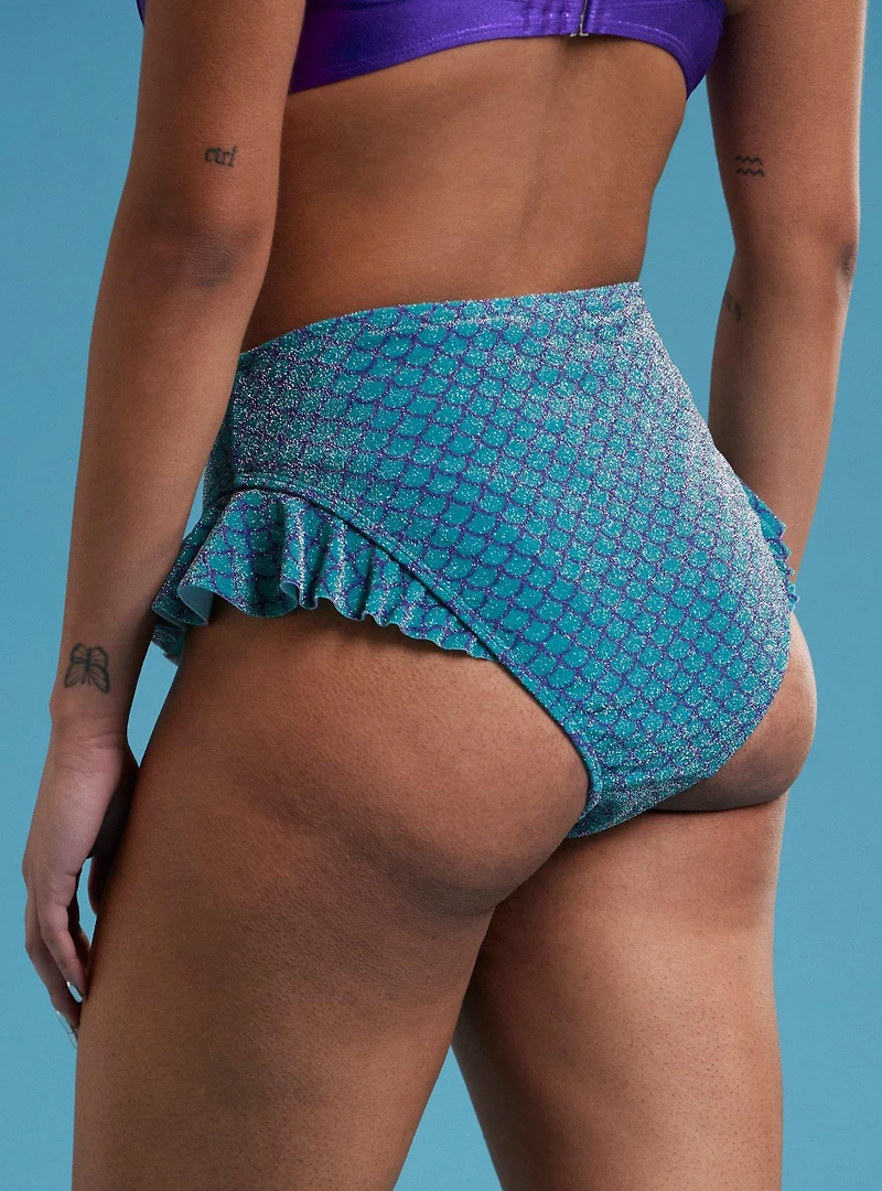 Disney The Little Mermaid Glitter Scale Ruffle Swim Bottoms