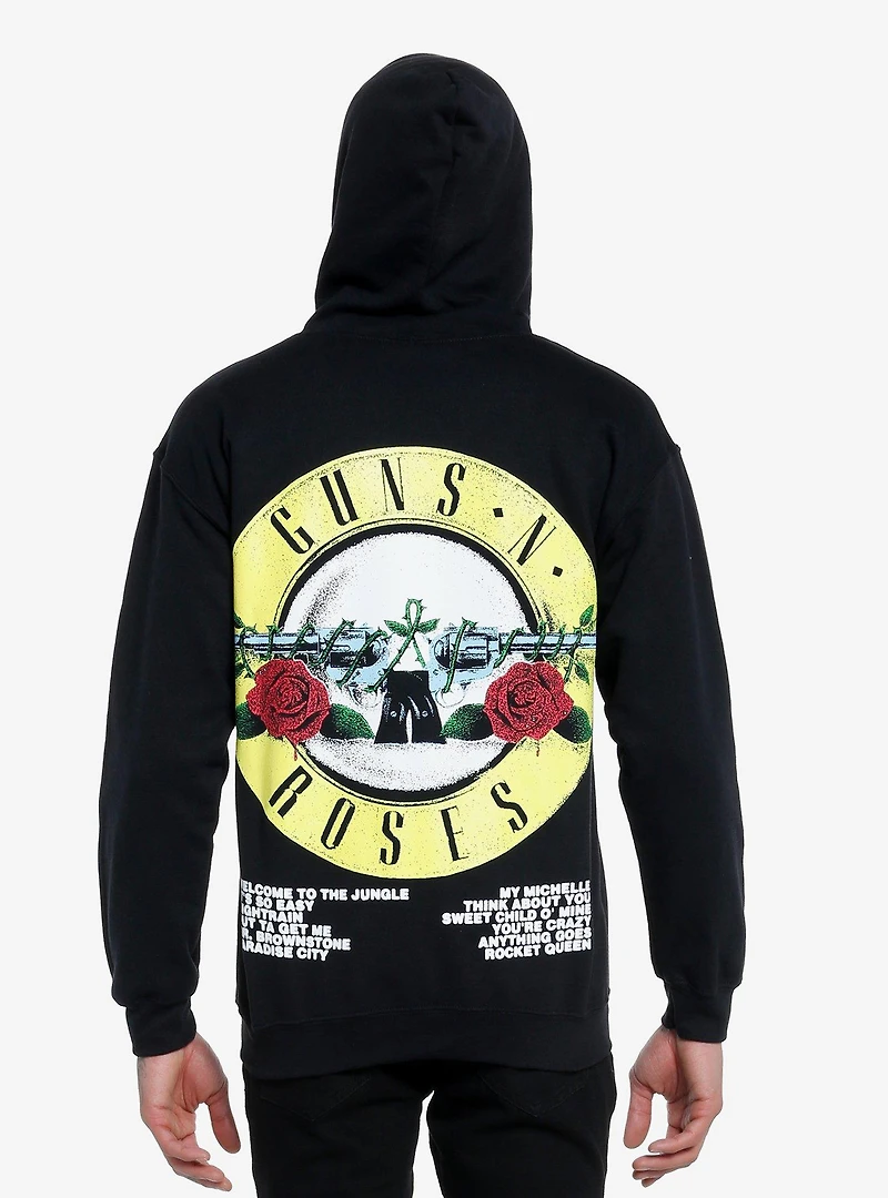 Guns N' Roses Appetite For Destruction Track List ZIp-Up Hoodie