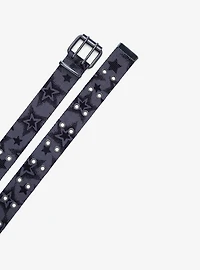 Black & Grey Star Grommet Belt