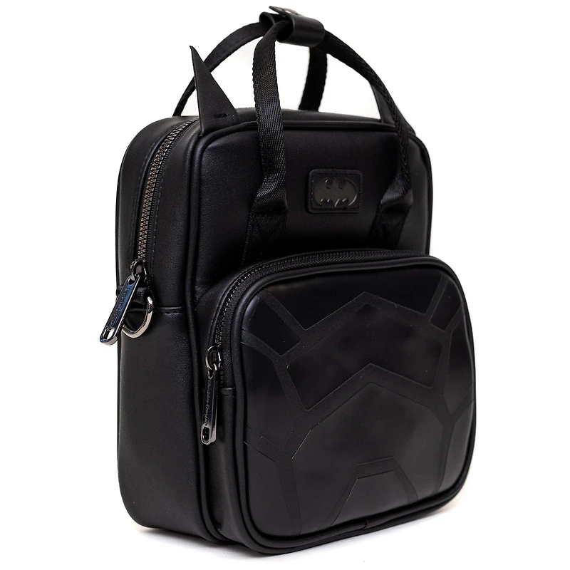 DC Comics Batman Embossed Armor Texture Black Crossbody Bag