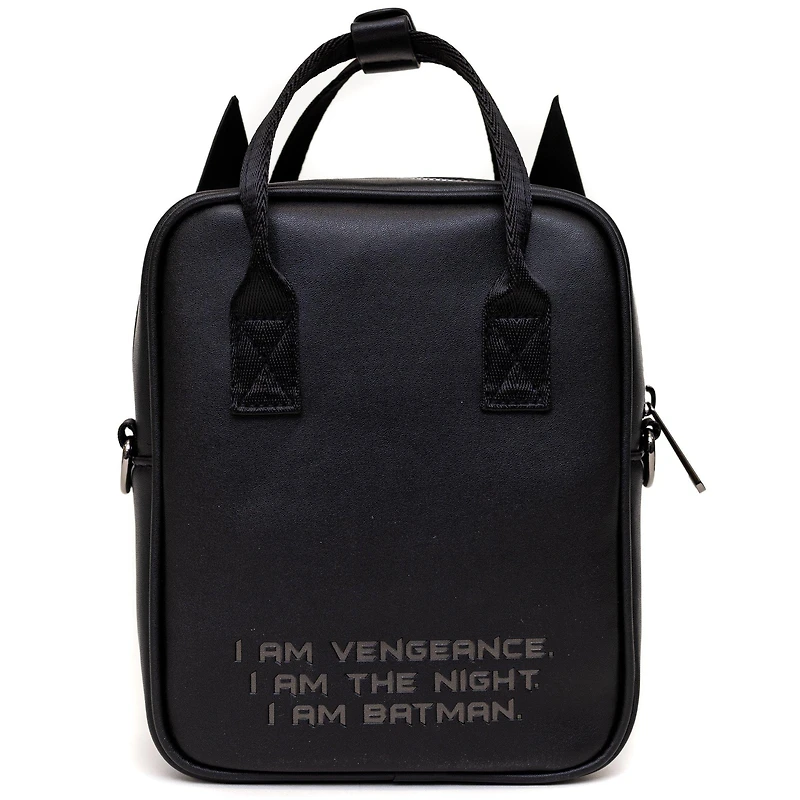 DC Comics Batman Embossed Armor Texture Black Crossbody Bag