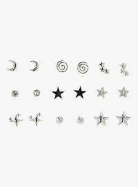 Social Collision Star Moon Spike Earring Set