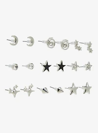 Social Collision Star Moon Spike Earring Set