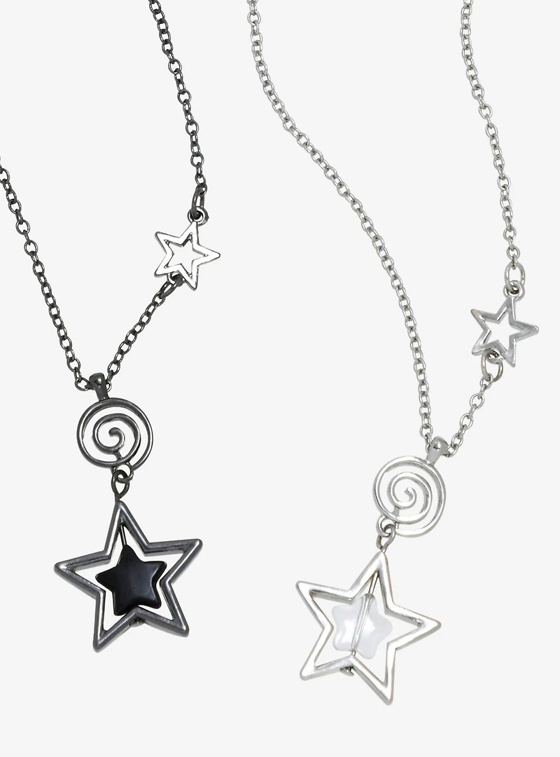 Social Collision Star Swirl Best Friend Necklace Set
