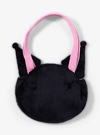 Kuromi Face Plush Tote Bag