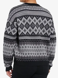 Social Collision Skull & Raven Grandpa Style Girls Sweater