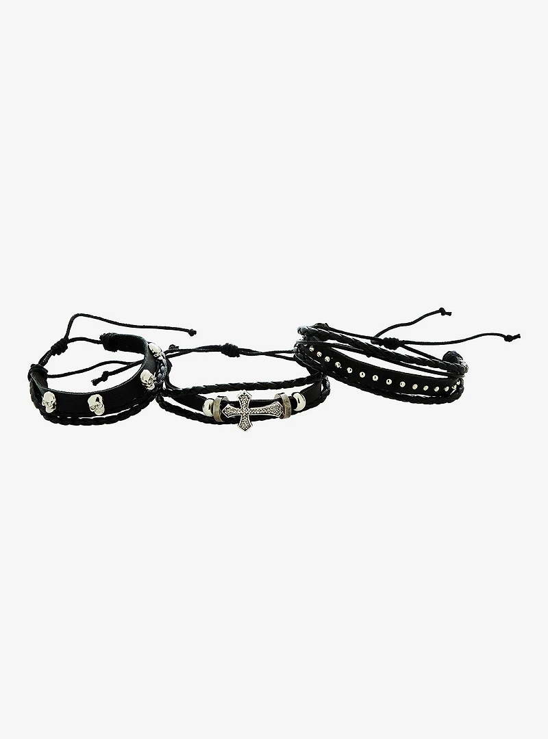 Social Collision Skull Cross Cuff Set