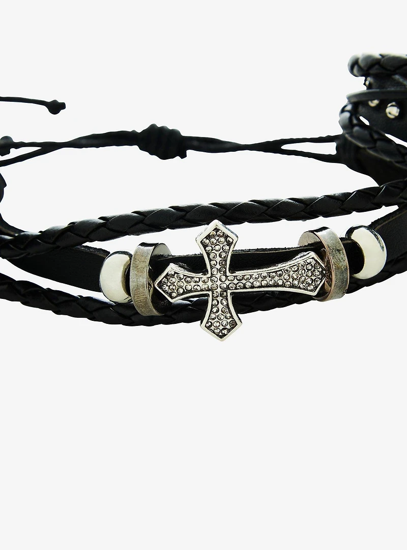Social Collision Skull Cross Cuff Set