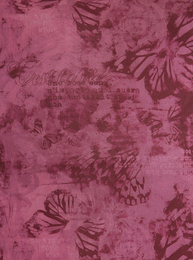 Pink Butterfly Cutout Mesh Mini Dress Plus Size