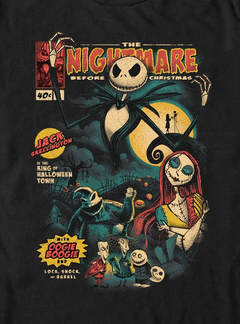 The Nightmare Before Christmas Comic Cover Mineral Wash T-Shirt