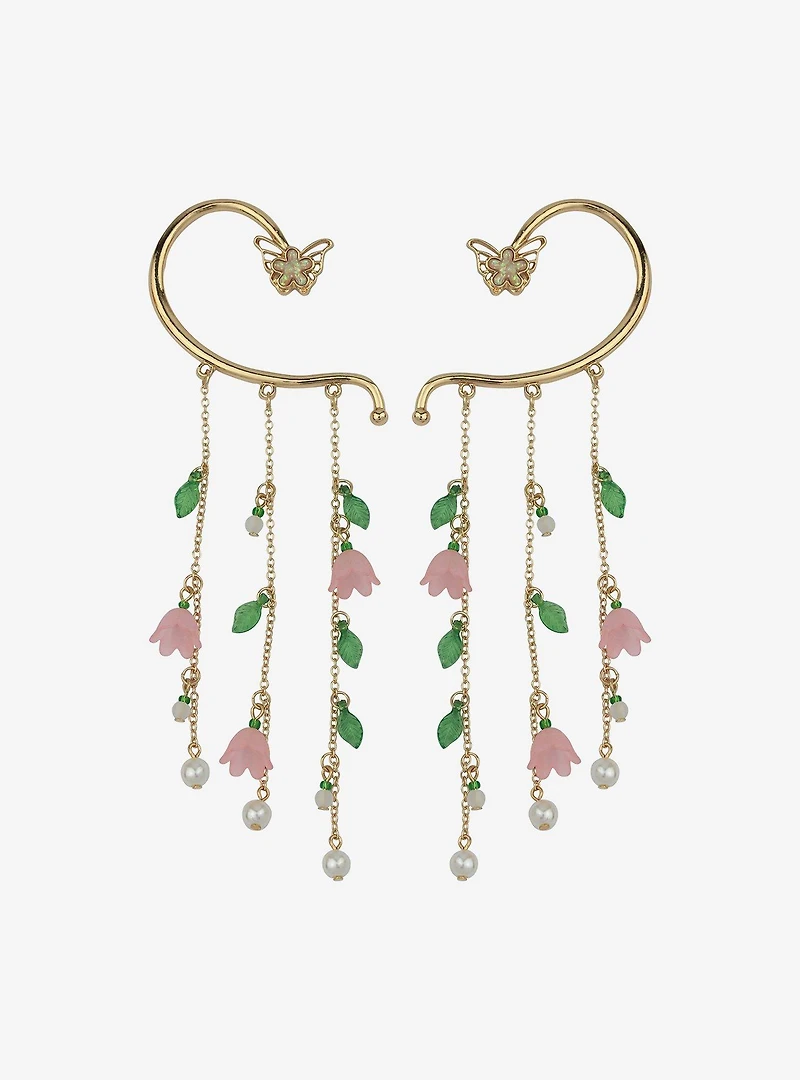 Thorn & Fable Butterfly Floral Ear Cuff Set