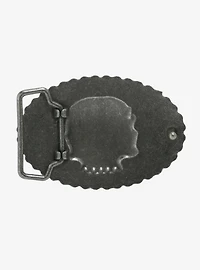 Flame Skull Single Belt Buckle