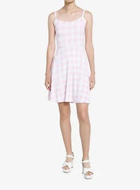 Pastel Pink Gingham Mini Dress