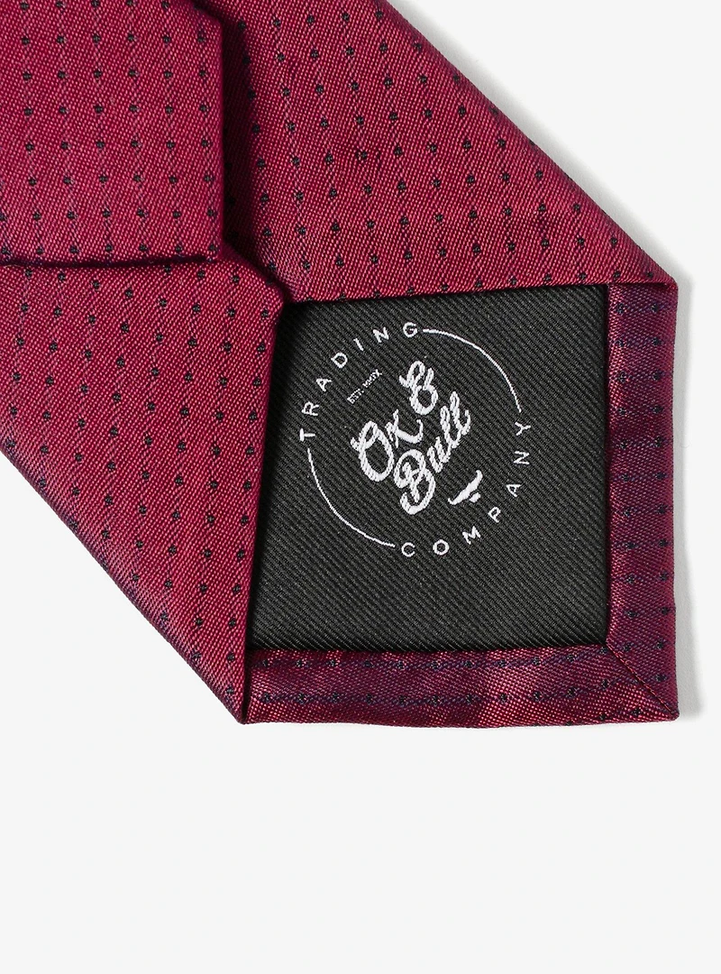 Red Pin Dot Silk Tie