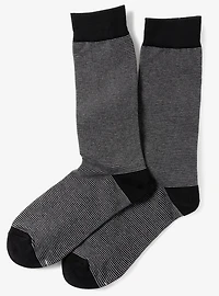 Striped Gray Black Crew Socks