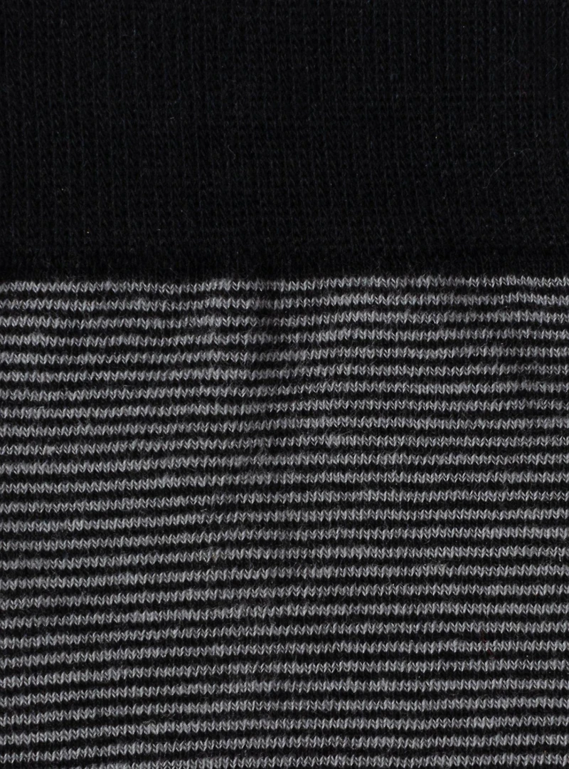 Striped Gray Black Crew Socks