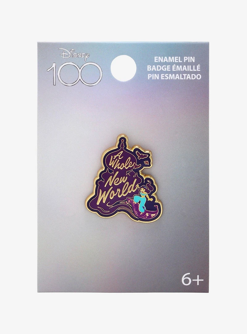 Loungefly Disney Aladdin Jasmine A Whole New World Enamel Pin - BoxLunch Exclusive