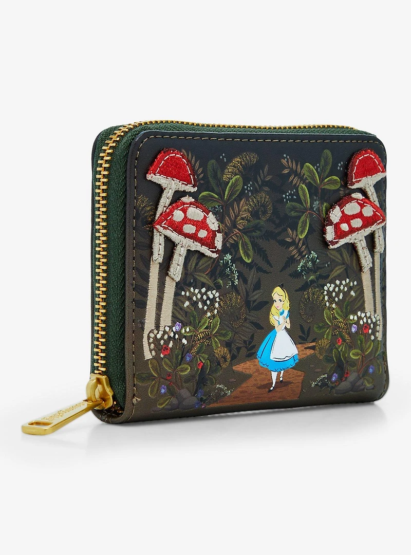 Loungefly Disney Alice in Wonderland Alice Mushrooms Zip Wallet — BoxLunch Exclusive