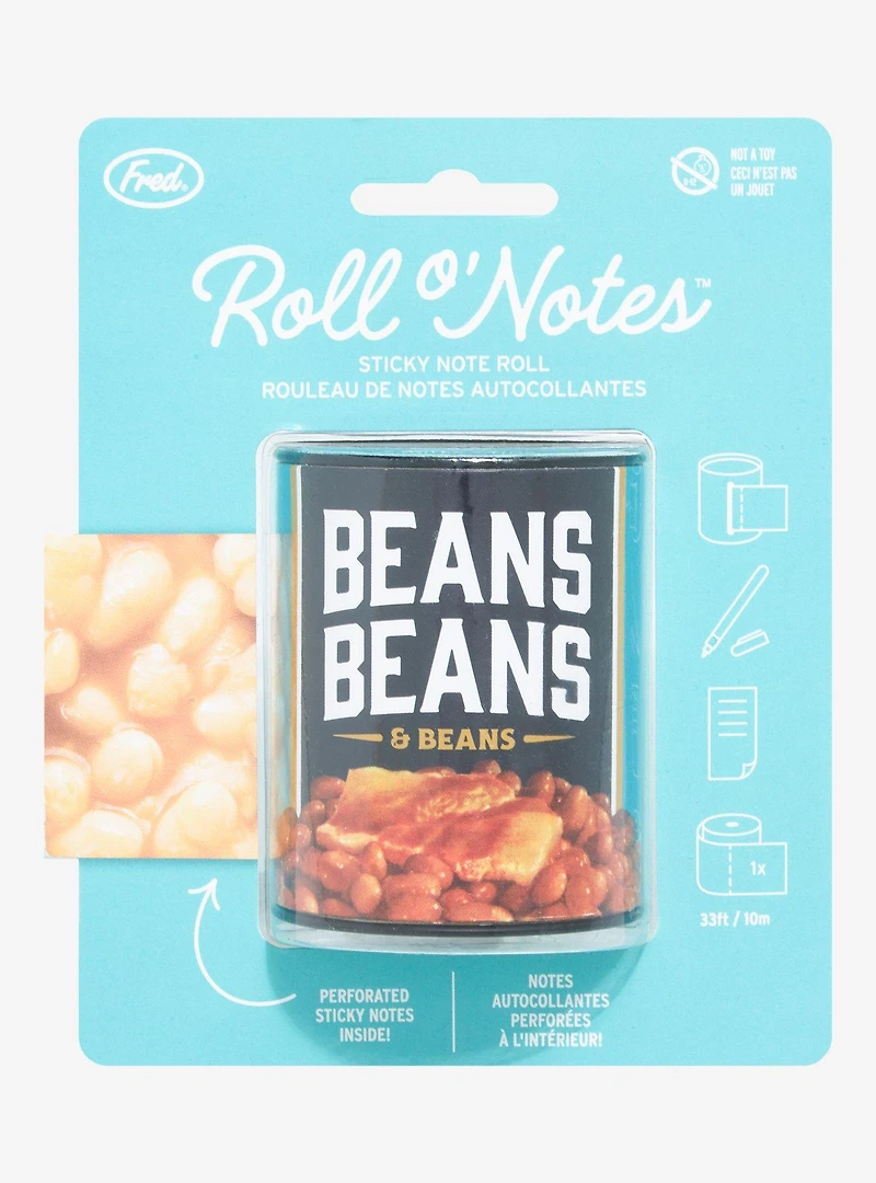Fred Roll o’ Notes Beans Sticky Note Roll