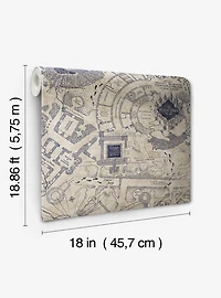 Harry Potter Marauder's Map Blue Peel & Stick Wallpaper