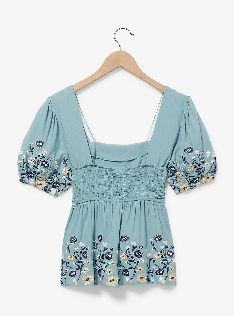 Studio Ghibli Spirited Away Floral Soot Sprites Smock Blouse - BoxLunch Exclusive