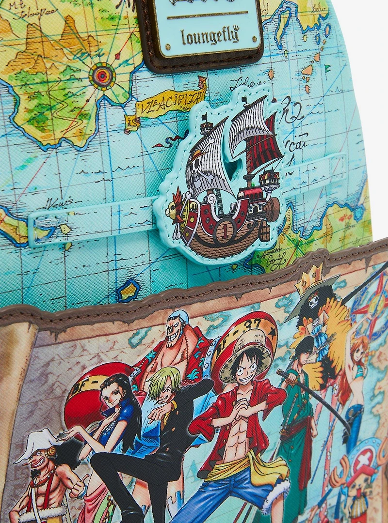 Loungefly One Piece Luffy and Crew Map Mini Backpack