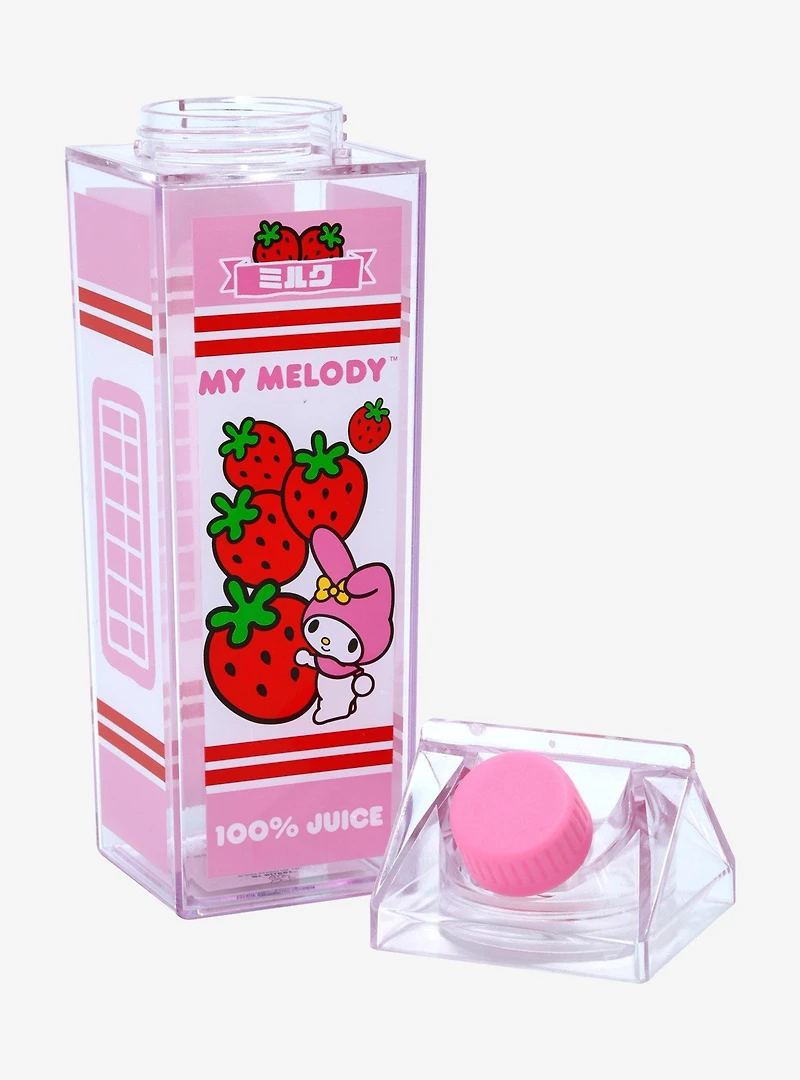 Sanrio My Melody Strawberry Milk Carton Water Bottle — BoxLunch Exclusive