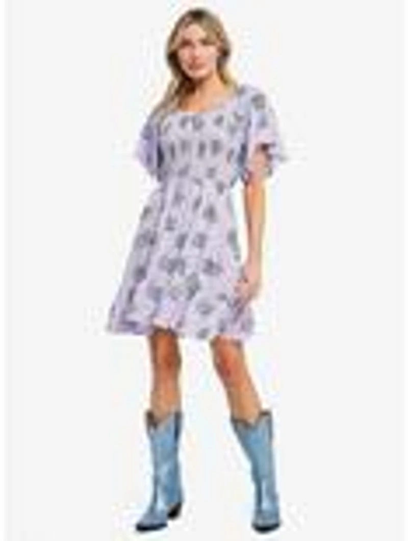 Disney Lilo & Stitch Angel Allover Print Smocked Dress — BoxLunch Exclusive