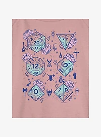 Dungeons & Dragons Floral Dice Girls Slouchy Sweatshirt