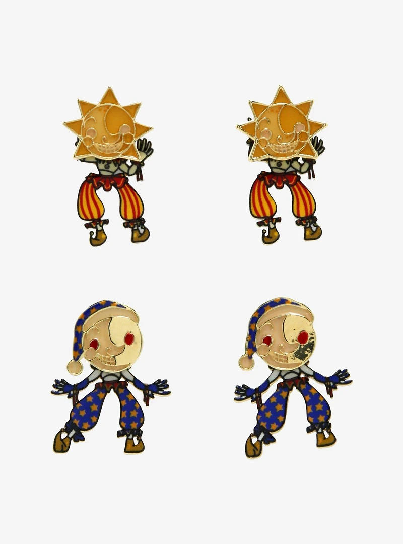 Five Nights At Freddy's Sun & Moon Glow-In-The-Dark Drop Earrings