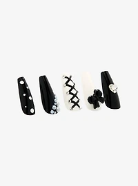 Blackheart Black & White Lolita Faux Nail Set