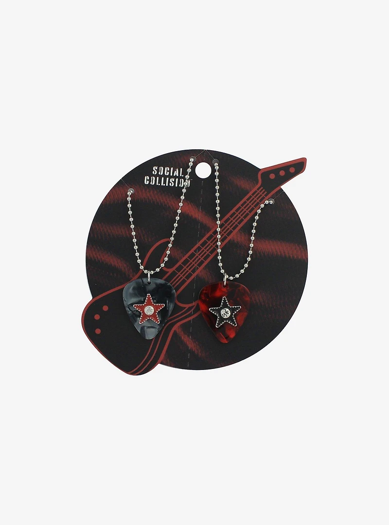 Social Collision® Guitar Pick Best Friend Necklace Set