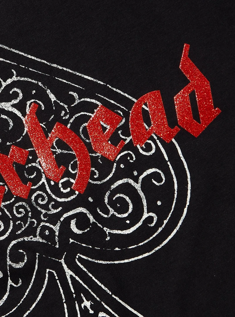 Motorhead Glitter Logo Boyfriend Fit Girls T-Shirt