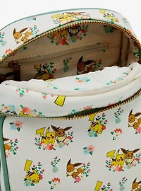 Loungefly Pokémon Pikachu and Eevee Floral Allover Print Crossbody Bag — BoxLunch Exclusive