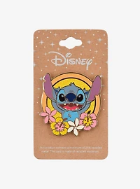 Disney Lilo & Stitch Floral Frame Stitch Enamel Pin - BoxLunch Exclusive