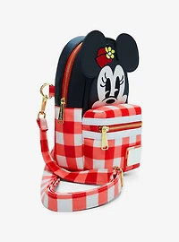 Loungefly Mickey and Friends Minnie Mouse Gingham Crossbody Bag