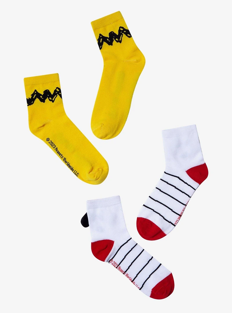 Peanuts Snoopy Charlie Brown Crew Socks 2 Pair