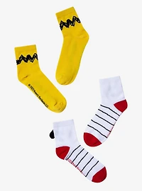 Peanuts Snoopy Charlie Brown Crew Socks 2 Pair