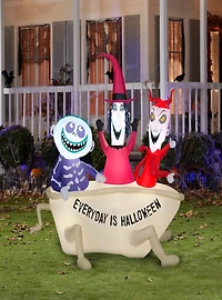 Disney Nightmare Before Christmas Lock Shock & Barrel in Tub Airblown