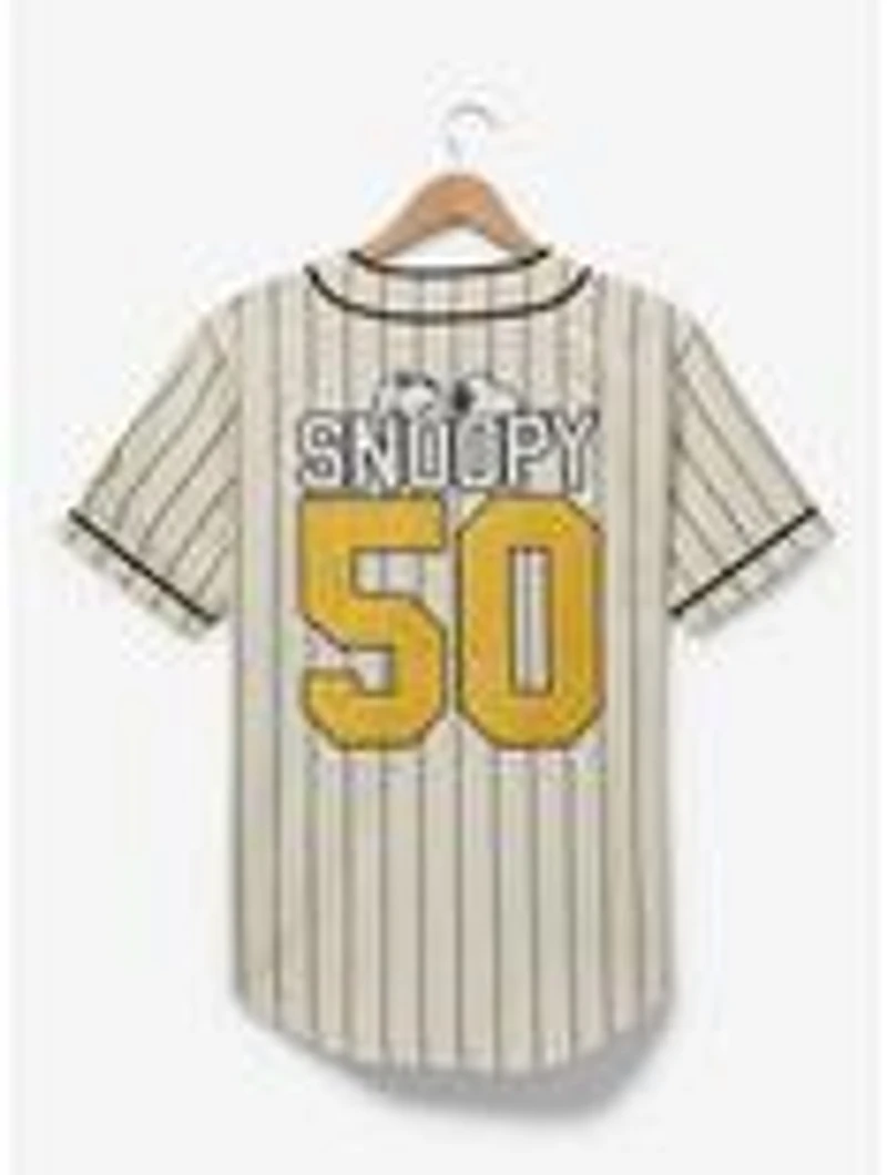 Peanuts Snoopy and Woodstock Striped Baseball Jersey