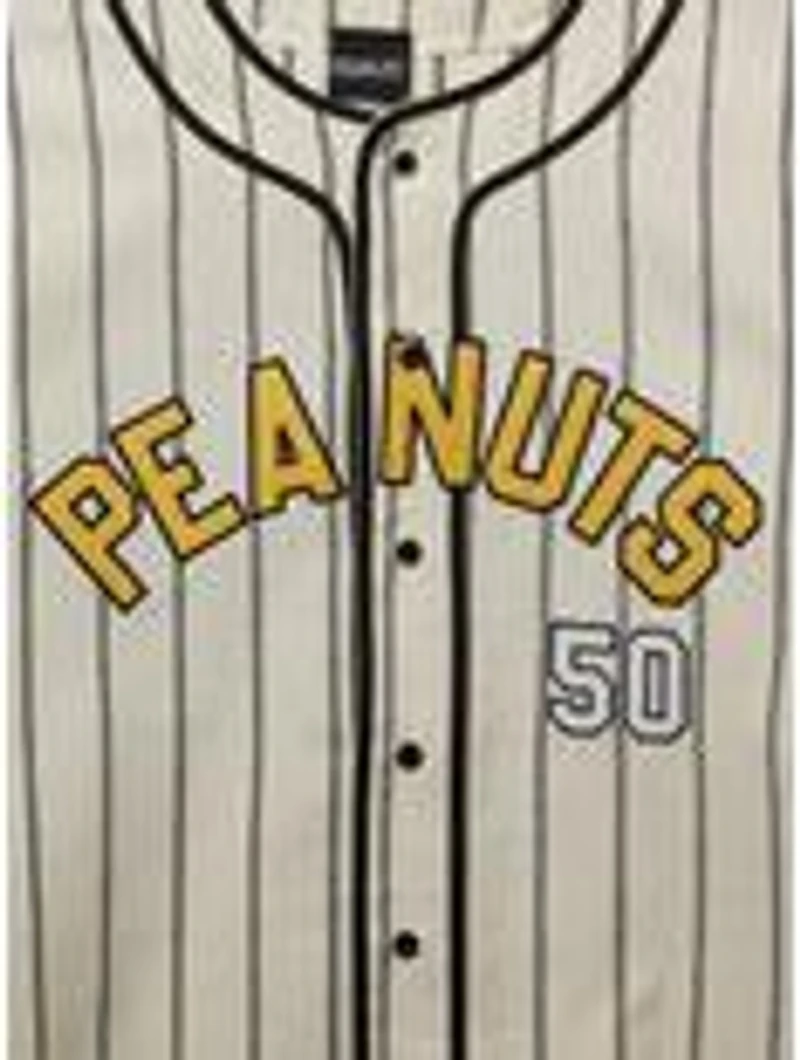 Peanuts Snoopy and Woodstock Striped Baseball Jersey
