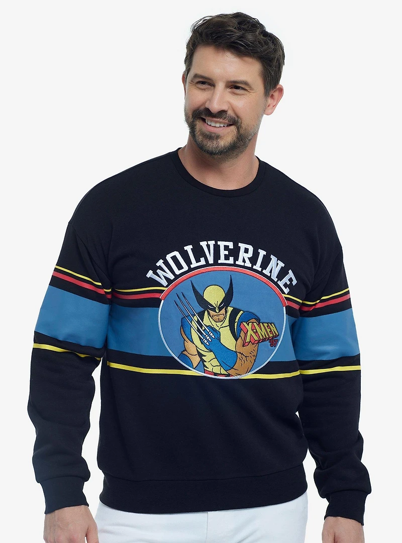 Marvel X-Men '97 Wolverine Striped Portrait Crewneck - BoxLunch Exclusive