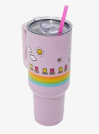 Sanrio Hello Kitty Rainbow Straw Tumbler with Handle