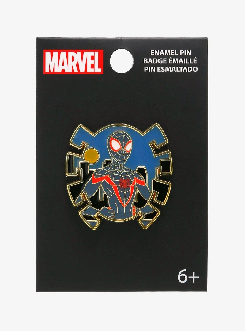 Loungefly Spider-Man: Across the Spider-Verse Miles Morales Stained Glass Enamel Pin — BoxLunch Exclusive